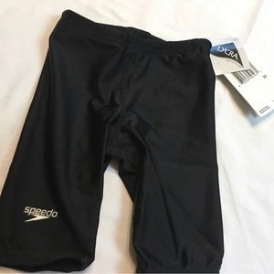 New Speedo Envoltura Black Lycra Size 22 Swim Trunks